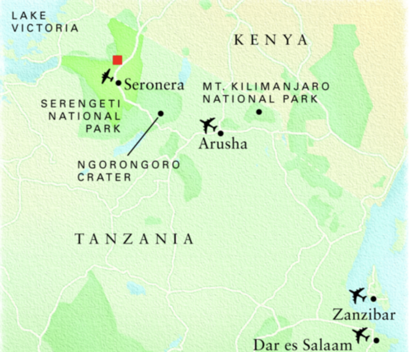 Tanzania Safari Destinations Map